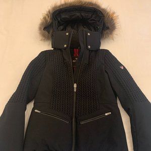 Post Card Crows Fur-Trim Down Coat